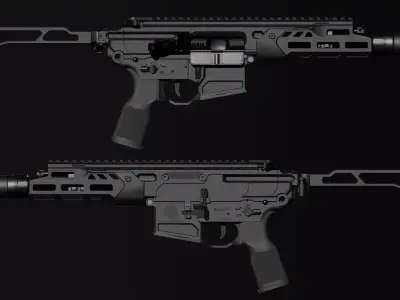 SIG Sauer RSAR MCX Rattler LT Low-poly 3D model