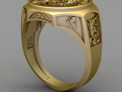Antique Religious Ring 3D print model
