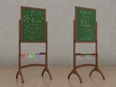 Compact Tall Duo - Customizable Double-Sided Chalkboards 3D model