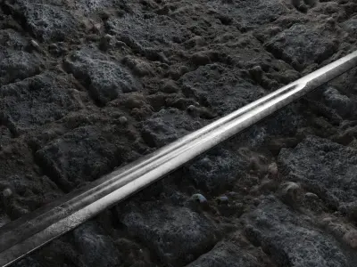 Game-Ready Medieval Longsword Low-poly 3D model