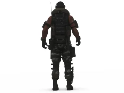 Elite Modern Soldier 3D Model  Rigged and Game Ready Low-poly 3D model