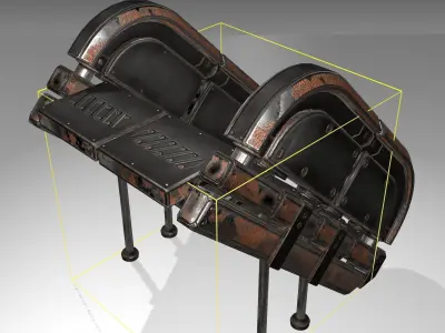 Futuristic Stairs - 32 - Rusty Textures Low-poly 3D model