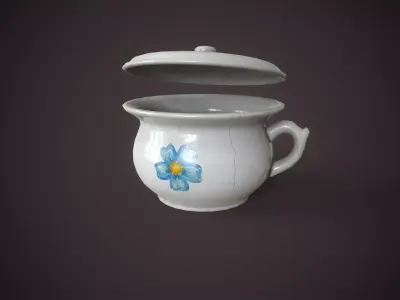 Vintage Ceramic Chamber Pot Low-poly 3D model