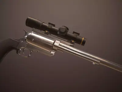 45-70 Govt Big Frame Revolver Low-poly 3D model
