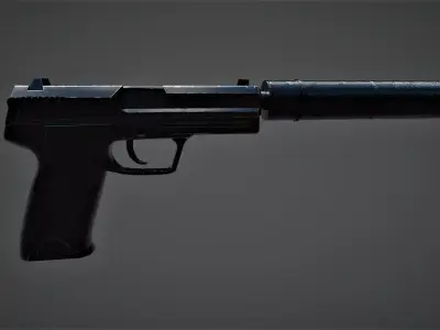 Pistol Free low-poly 3D model