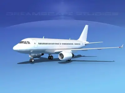 Airbus A319 Unmarked 2 3D model