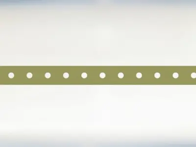 Flate metal strip 15 holes Free 3D model