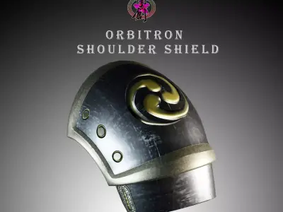 Gaming Asset - Orbitron Shoulder Shield Low-poly 3D model