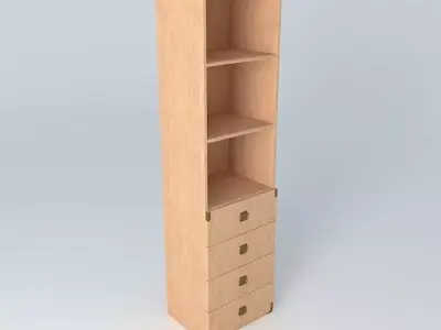 Indiana red pine bookcase 3D model