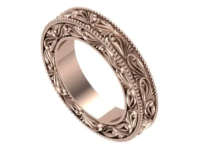 Vintage Engraved Wedding Band  3D print model