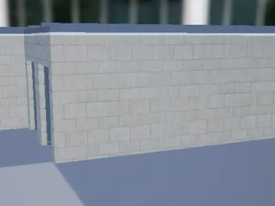 Low-poly 3D model garage Free low-poly 3D model