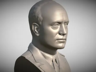 Benito Mussolini bust 3D printing ready stl obj formats 3D print model