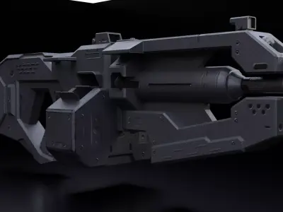 Gun Heavy Modelo 3D Low-poly 3D model