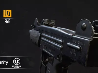 Mini UZI Low-poly 3D model purchase