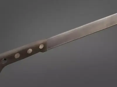 Machete samurai knife Low-poly 3D model
