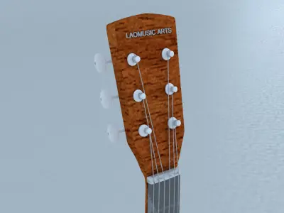 Acoustic Steel Strings guitar Game asset 3D model