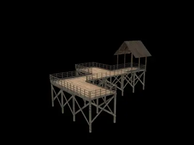Wooden Pier 3D model