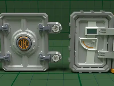 Industrial Doors - 10 pieces 3D model