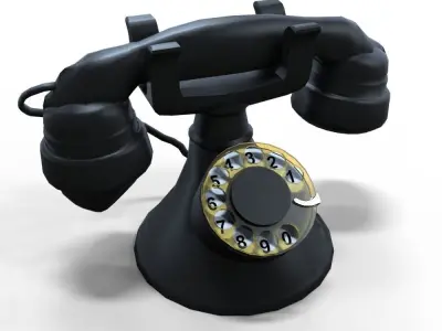 Old - Vintage Rotary Phone Low-poly 3D model