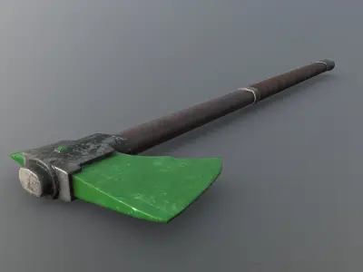 Axe - Emerald Low-poly 3D model