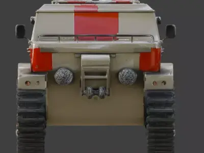 Realistic Hard Sci-Fi Half-Track Scout Low-poly 3D model