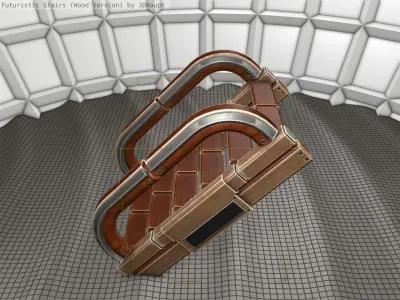 Wood Stairs Construction Element 11  Low-poly 3D model
