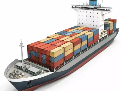 Generic Container Ship Low Poly Cargo Transport Vessel Low-poly 3D model