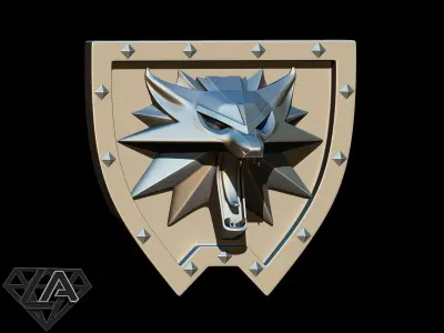 Witcher wolf shield 3D print model