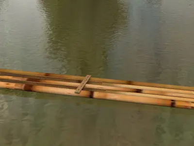 Bamboo Boat 3D model