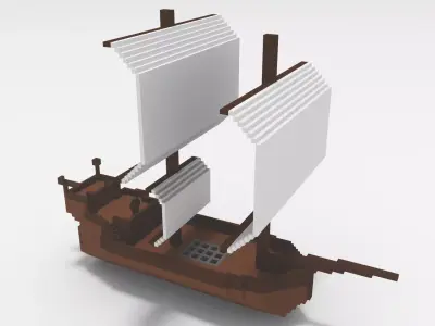 Voxel - Ship - Low-poly 3D Model Low-poly 3D model
