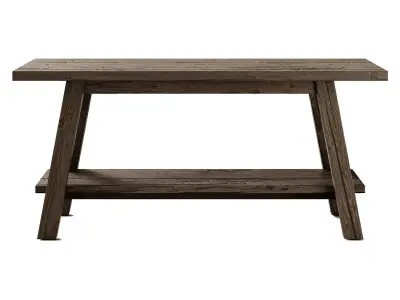 Kave Home Safara Cracked wood Bench 3D model