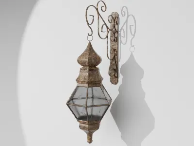 Antique Rustic Wall Hanging Candle Stand Low-poly 3D model