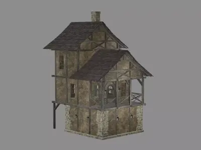 Medieval Viking House 11 Game Ready Low-poly 3D Model Low-poly 3D model