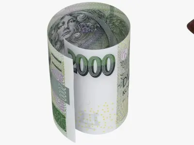 CZECH Koruna 2000 Wallet Money Purse 3D model