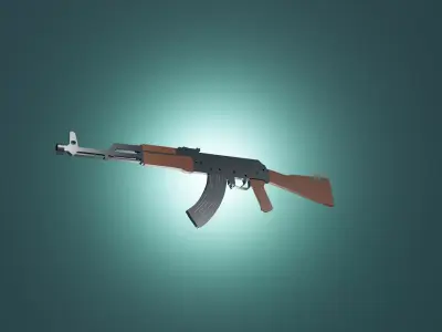 Akm 3d medium detailed model Low-poly 3D model