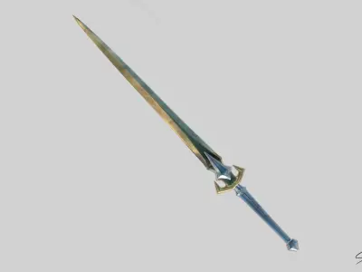  Lowpoly Sword 3D Model No Reference Unique Low-poly 3D model