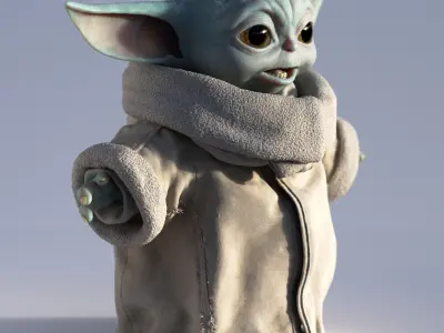 Grogu Baby Yoda Film Quality T-Pose 3D model