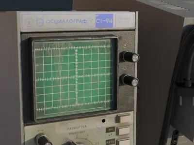 Vintage device Oscilloscope c1 94 Low-poly 3D model