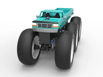Monster Truck 6x6 concept Version 3 Scale 1 to 25 3D print model