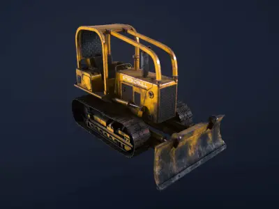 Bulldozer Low Poly PBR Low-poly 3D model