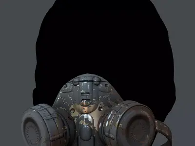 Gas mask helmet 3d model scifi Low-poly  Low-poly 3D model 575