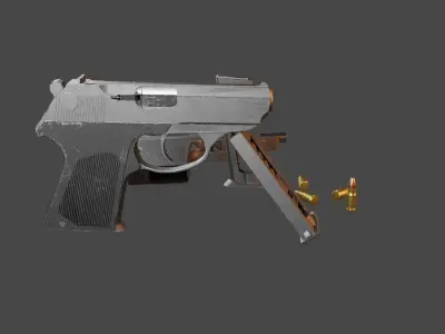 PSM Handgun Low Poly  Low-poly 3D model