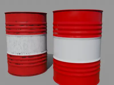 Steel Drum pack  Low-poly 3D model