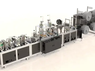 Full Automatic CE FDA Medical Surgical N95 Face Mask Machine 3D model