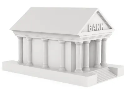 Bank Building Symbol 3D model buy
