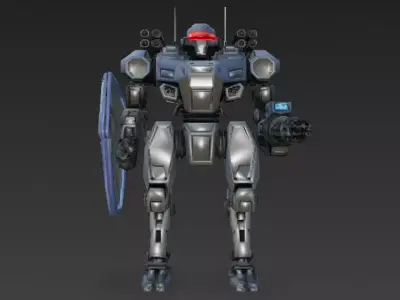 Sci-Fi Combat Robot Pack PBR 3D Models Low-poly 3D model