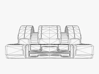 Sci-Fi Industrial Reactor Unit Low-poly 3D model