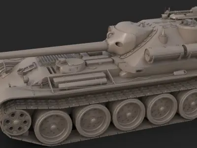 Tank Uralmash SU 101 Clay Mental Ray 3D model