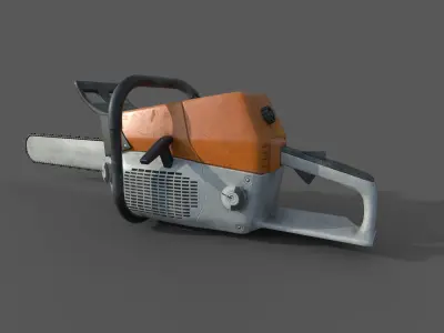 Chainsaw - Lowpoly - PBR - Animated Low-poly 3D model