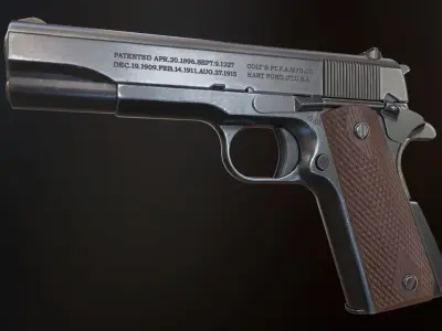 Colt 1911 Low-poly 3D model